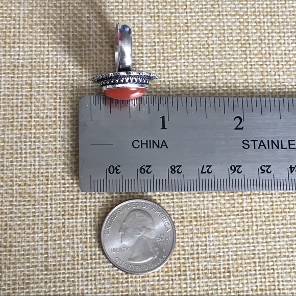 New Red Carnelian Crystal Stone Silver Overlay Ring Size 6.5 - Picture 5 of 8